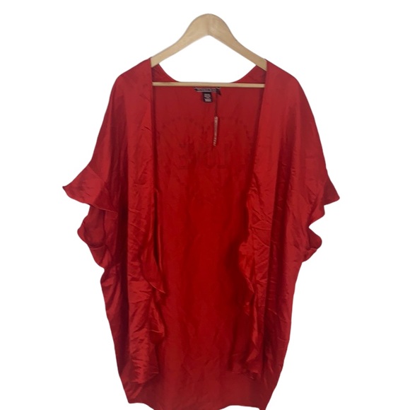 Victoria’s Secret Red Silky Ruffled Tied/Open Robe - Picture 4 of 4